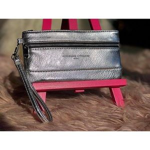 Adrienne Vittadini Silver Wristlet/clutch purse